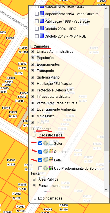 Camadas de cadastro