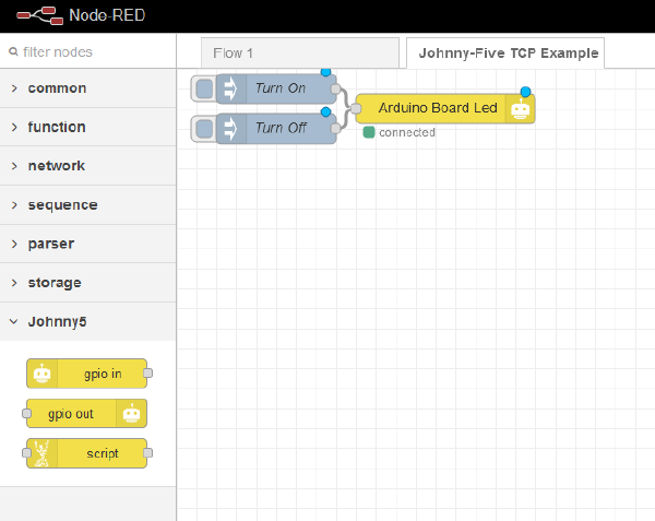 Control Arduino from Android using Node-RED and Johnny-Five