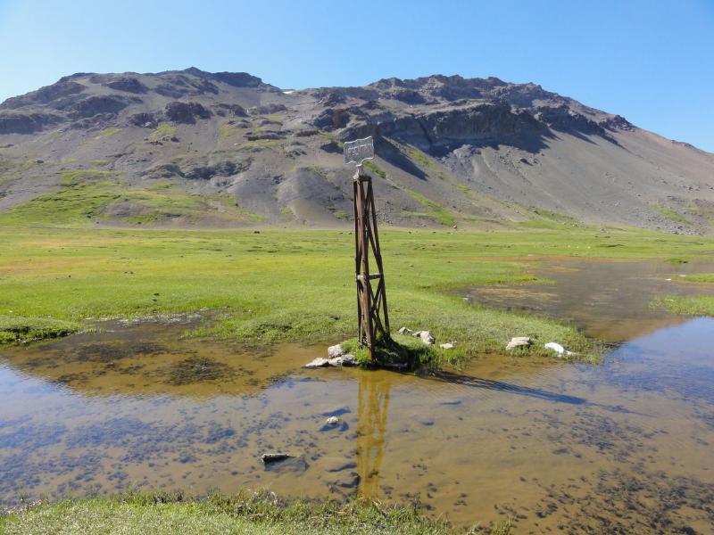 Paso Vergara: border of countries and water drainage division spot