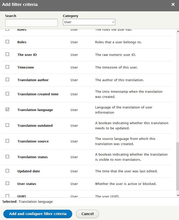 Looking for the author translation language filter