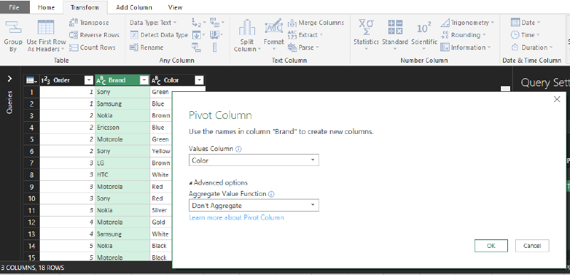 Power Query configuration