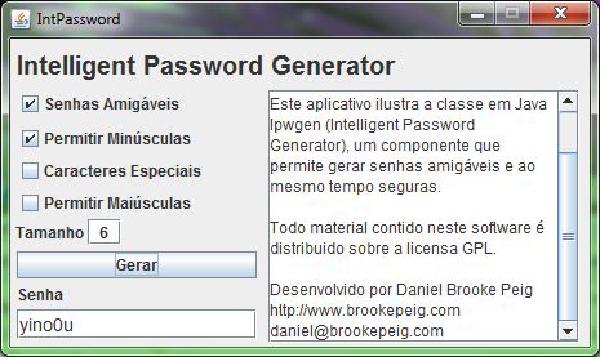 Gerador de senhas memorizáveis