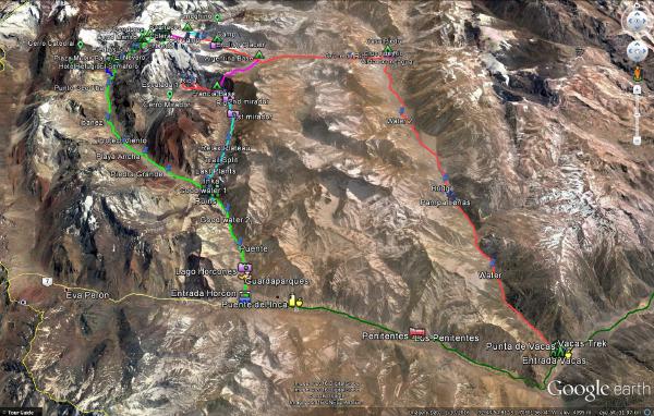 GPS Maps - Complete Aconcagua Hiking and Climbing Routes