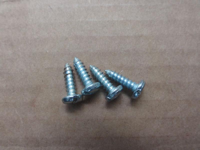 Metal sheet screws 3mm x 10mm. It&rsquo;s not necessary to use more than two screws per speaker.