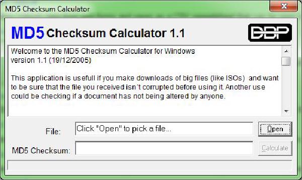 Calculadora para a chave MD5