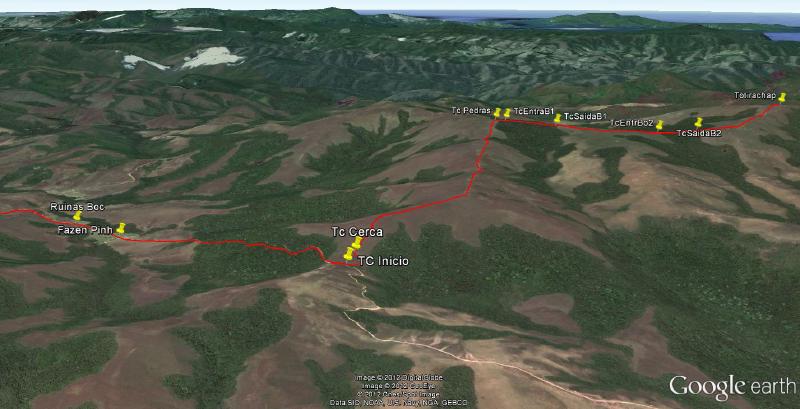 Mapa em 3D com os pontos