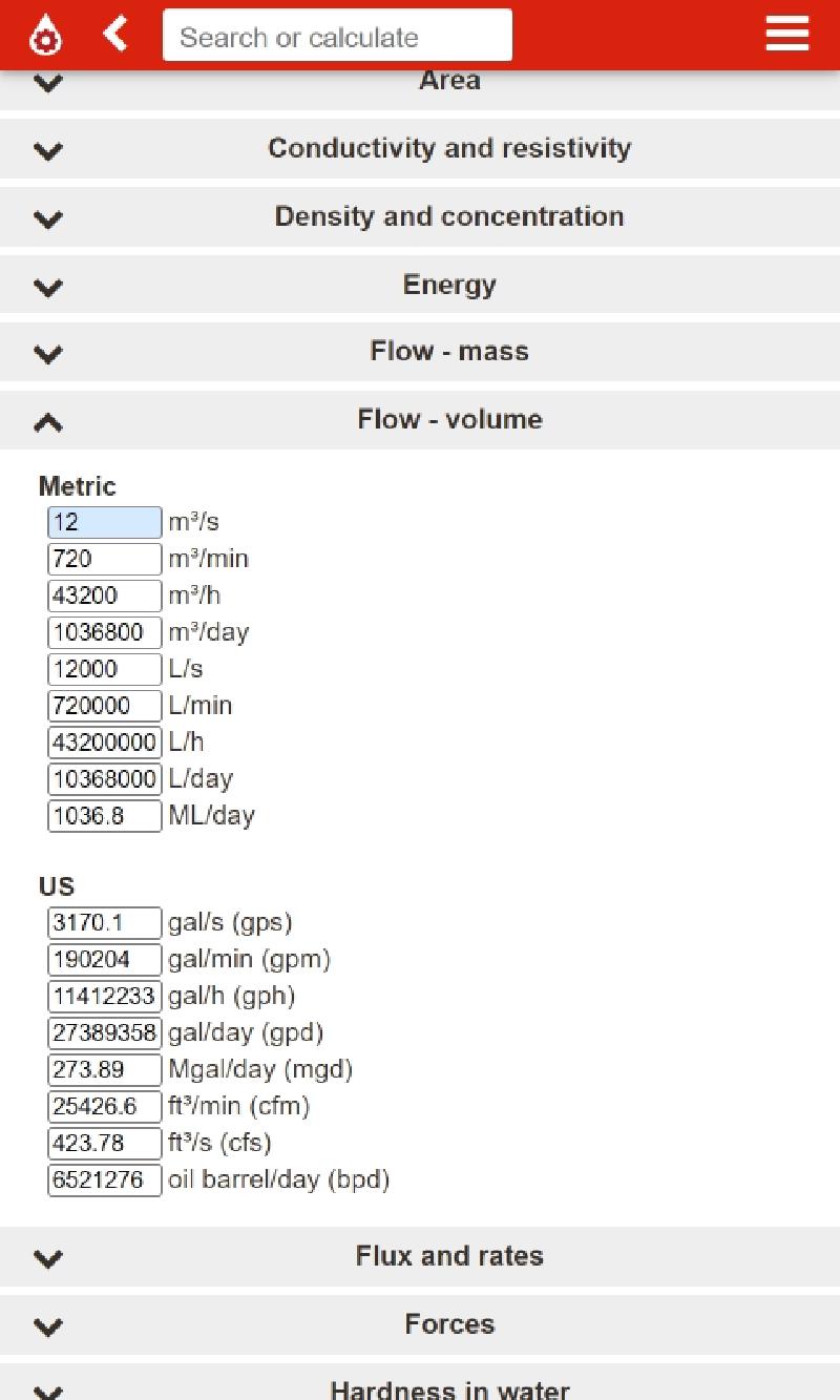 Unit conversions