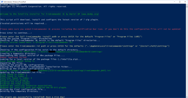 Total7zip Plugin Installer for FreeCommander XE
