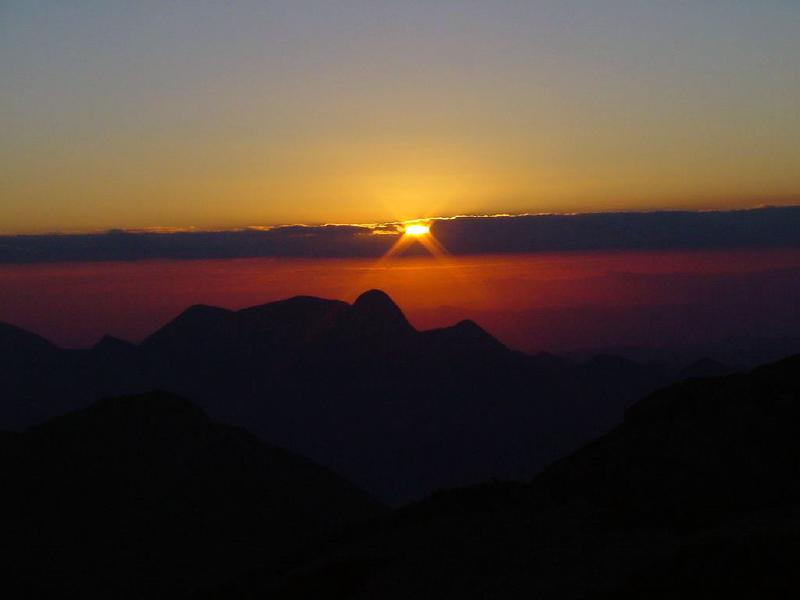 Por do sol na Serra dos Órgãos