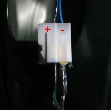 Plug the terminals into the OEM connector. Pay attention to the polarity. Some electric tape can help to avoid short circuits.