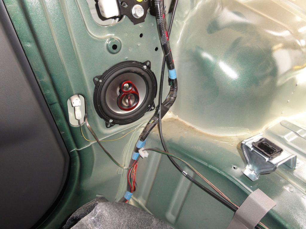 Details of the right speaker installation.