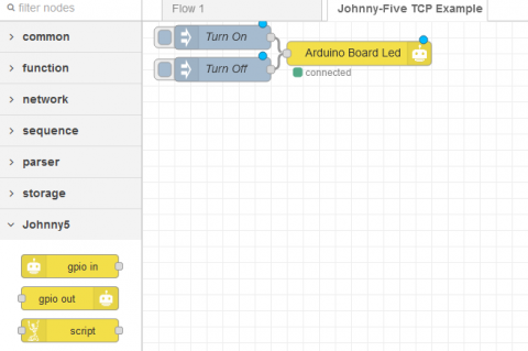 Node-RED + Johnny-Five + Android